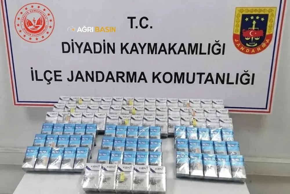 Diyadin’de yol kontrolünde 190 paket kaçak sigara