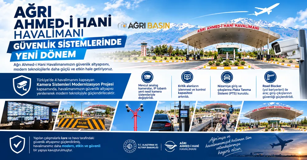Ağrı Ahmed-i Hani Havalimanı’nda güvenlik yenilendi