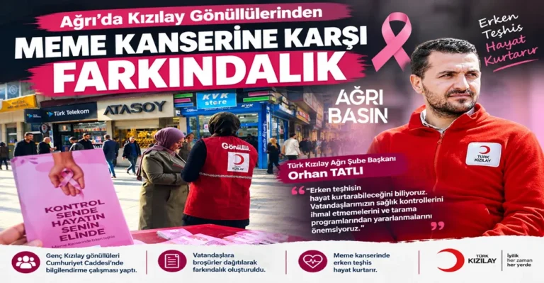 Ağrı’da Kızılay Gönüllülerinden Meme Kanserine Karşı Farkındalık