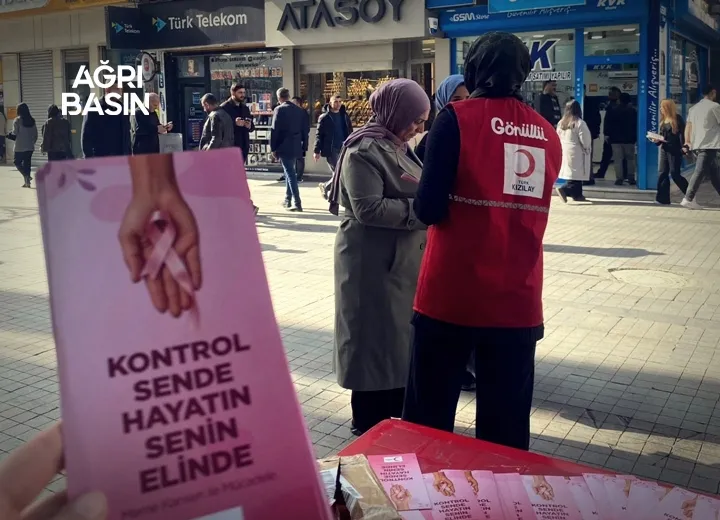 Ağrı’da Kızılay Gönüllülerinden Meme Kanserine Karşı Farkındalık