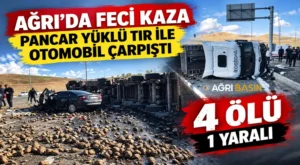 Ağrı Hamur’da TIR ile Otomobil Çarpıştı: 4 Ölü