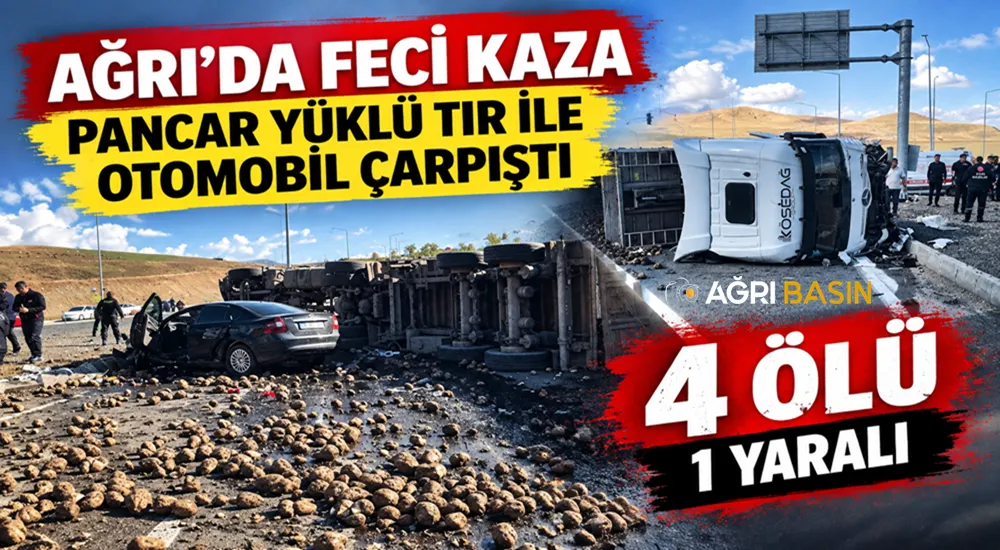 Ağrı Hamur’da TIR ile Otomobil Çarpıştı: 4 Ölü