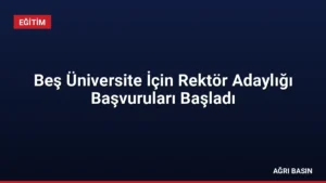 Beş Üniversite İçin Rektör Adaylığı Başvuruları Başladı