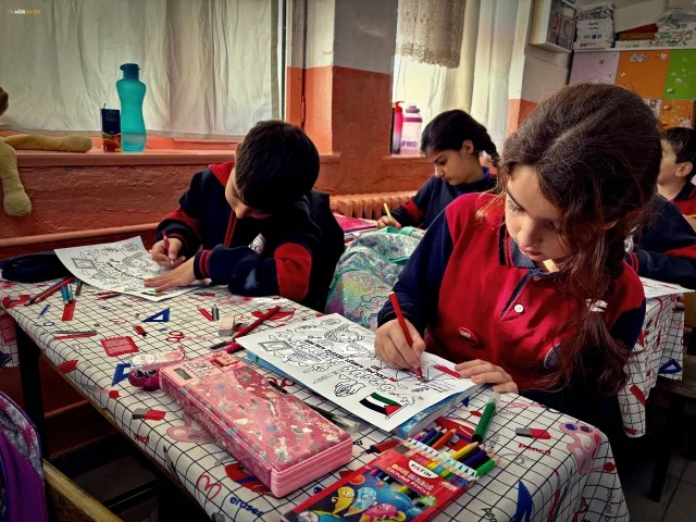 Ağrı'da Okullardan Gazze Mesajı