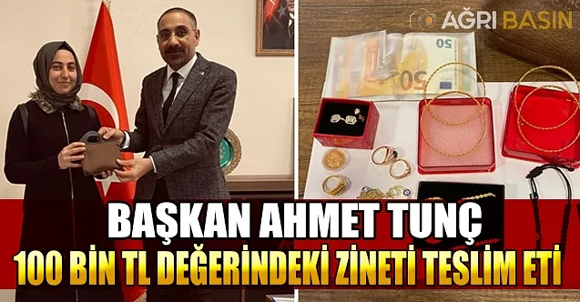 Başkan Ahmet Tunç 100 bin liralık döviz ve altını sahibine teslim etti