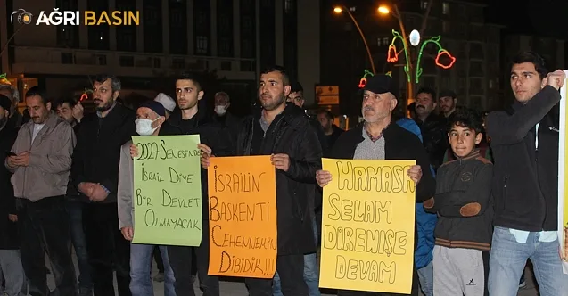 Ağrı Filistin direnişine destek işgalci siyonistlere lanet yağdırdı