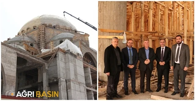 Ağrı’da Yapımı Devam Eden ‘Merkez Camii’ Hızla Yükseliyor
