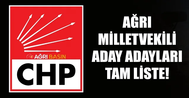 CHP Ağrı Milletvekili Aday Adayları Listesi Açıklandı!