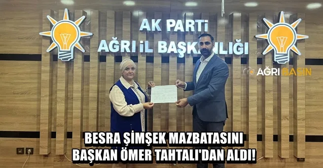 Besra Şimşek mazbatasını Başkan Ömer Tahtalı’dan aldı