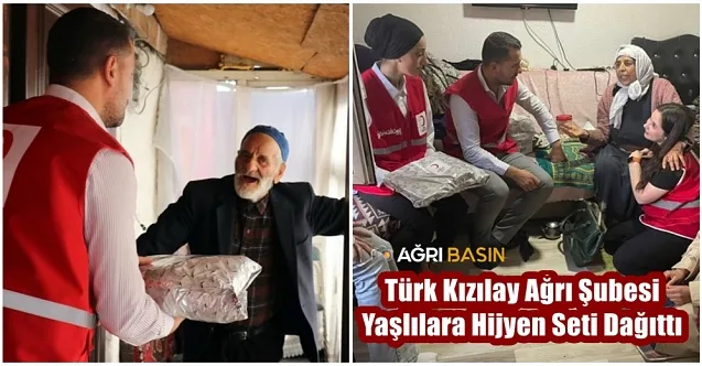 Türk Kızılay Ağrı Şubesi yaşlılara hijyen seti dağıttı