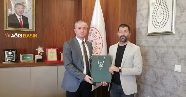 Yeşilay Ağrı Şube Başkanı Aslan’dan Milli Eğitim Müdürü Kökrek’e ziyaret