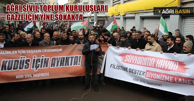 Ağrı’da STK’lar Gazze için ortak basın açıklaması yaptı