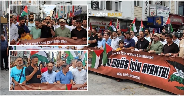 Ağrı’da STK’lar İsmail Heniyye İçin Basın Açıklaması Yaptı