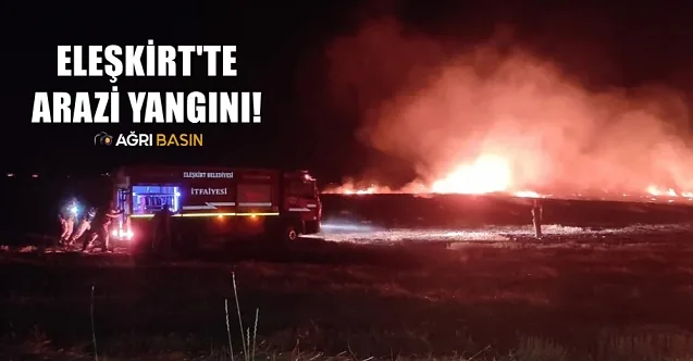 Eleşkirt’in Sadaklı Köyünde Arazi Yangını