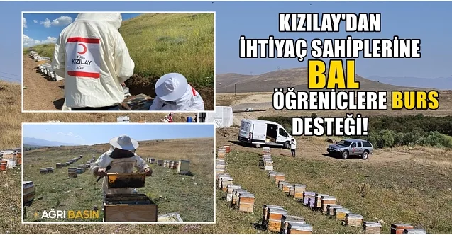 Türk Kızılay Ağrı Şubesinden İhtiyaç Sahiplerine Bal ve Burs Desteği