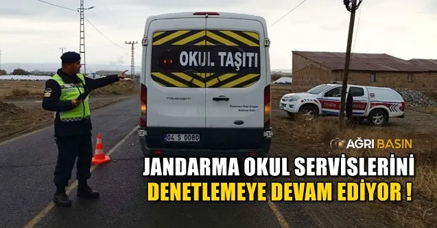 Ağrı İl Jandarma Ekiplerinden Okul Servisine Denetleme