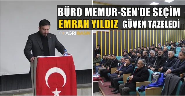 Büro Memur-Sen Ağrı Şube Başkanı Emrah Yıldız Güven Tazeledi