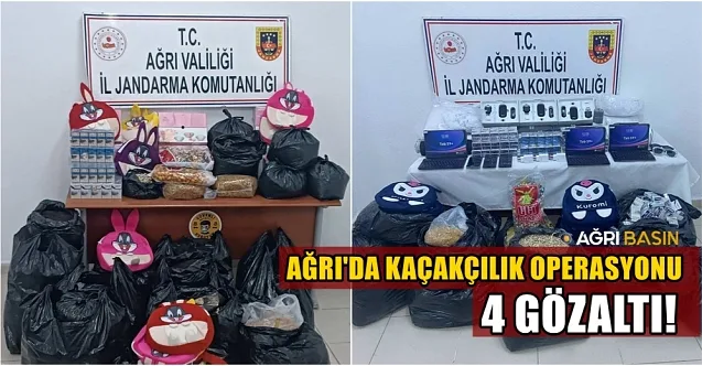 Ağrı’daki Kaçakçılık Operasyonunda 4 Gözaltı!