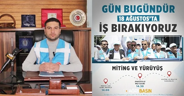 Büro Memur-Sen Ağrı Şubesi’nden İş Bırakma Eylemi