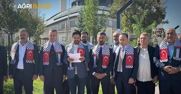 Ağrı’da Gazze için “Boş Sıralar” basın açıklamasına yoğun ilgi