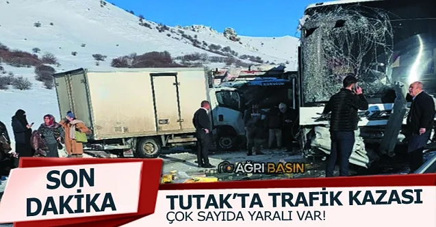 Ağrı Tutak’ta Yolcu Otobüsü ile Kamyonet Çarpıştı! 5 Yaralı