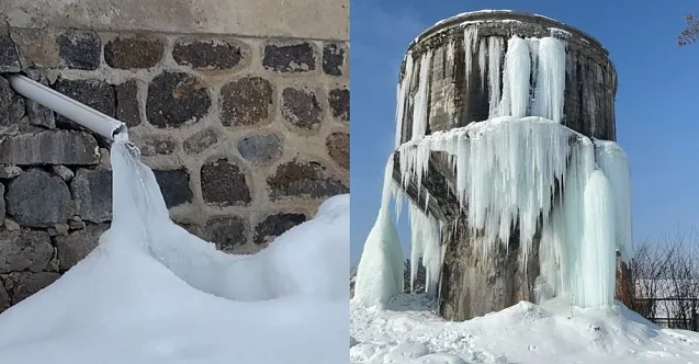 Ağrı’da dondurucu soğuk: Nehirler dondu, hayat yavaşladı
