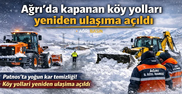 Patnos’ta Karla Kapanan Köy Yolları Yeniden Açılıyor