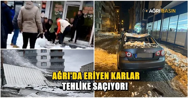 Ağrı’da Çatıdan Düşen Kar ve Buz Dehşeti Devam Ediyor