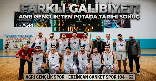 Ağrı Gençlik Spor Dolu Dizgin: Potada Farklı Galibiyet!