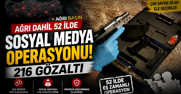 Ağrı Dahil 52 İlde Sosyal Medya Operasyonu