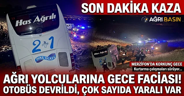 Ağrı Seferi Yapan Otobüs Şarampole Uçtu: 24 Yaralı
