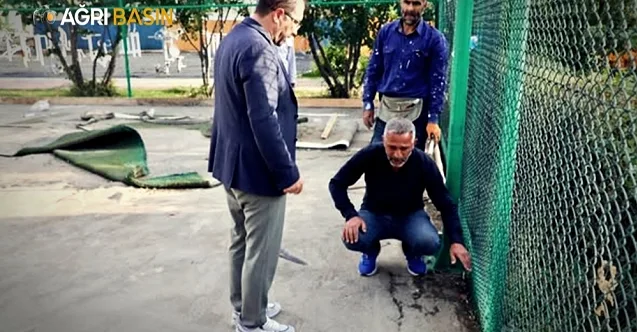 Ağrı’da tenis kortları yenileniyor