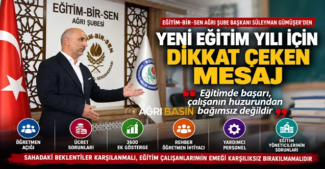 Gümüşer’den yeni eğitim yılı için dikkat çeken mesaj