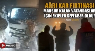 Ağrı-Kağızman Yolunda Fırtına: Mahsur Kalan Vatandaşlar Kurtarıldı
