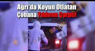 Ağrı'da Koyun Otlatan Çobana Yıldırım Çarptı! - Video