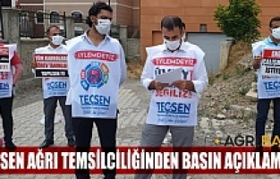 TEÇ-SEN Ağrı il Temsilciliğinden Basın Açıklaması
