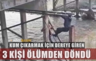 Ağrı'da Yükselen Derede Mahsur kalan 3 kişi ölümden döndü!