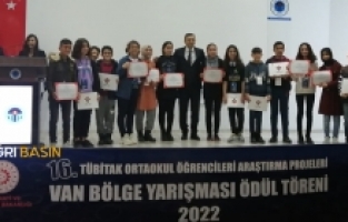 TÜBİTAK Van Bölge Yarışmasında Ağrı Tarih alanında birinci oldu