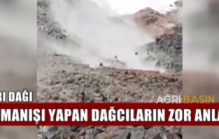 Ağrı Dağı'na Tırmanan dağcılar yuvarlanan kayalar nedeniyle tehlike atlattı