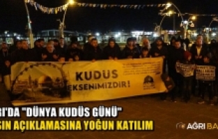Ağrı'da "Dünya Kudüs Günü" basın açıklamasına yoğun katılım