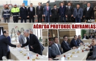 Ağrı Protokolü Vali Şimşek Başkanlığında Bayramlaştı