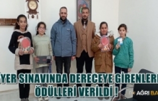 Ağrı’da siyer sınavında dereceye giren yarışmacılara ödülleri verildi