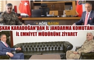 Başkan Karadoğan'dan İl Jandarma Komutanı ve İl Emniyet Müdürüne İadei Ziyaret