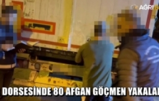 Ağrı'da bir tırda Afgan uyruklu 80 düzensiz göçmen yakalandı