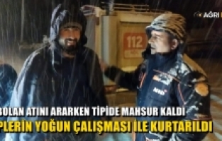 Ağrı'da Kaybolan Atını Ararken Tipide mahsur kalan genç kurtarıldı