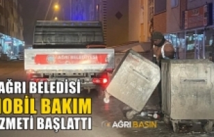 Ağrı Belediyesi Mobil Çöp Konteyner Bakım Aracı Hizmete Girdi