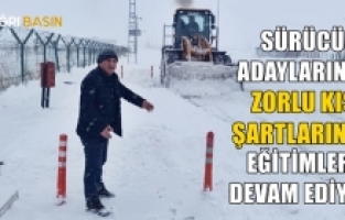 Ağrı’da Zorlu Kış Şartlarında Direksiyon Eğitimi Devam Ediyor