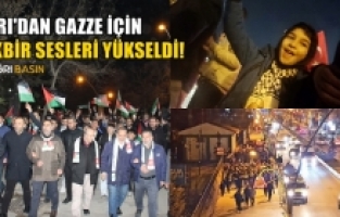 Ağrı'dan Filistin'e Tekbirlerle Destek Yürüyüşü