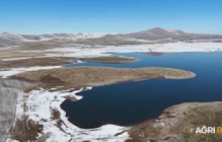 Patnos Barajı’nda Kış Güzelliği Mest Etti