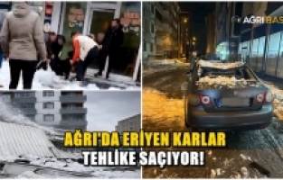 Ağrı’da Çatıdan Düşen Kar ve Buz Dehşeti Devam Ediyor